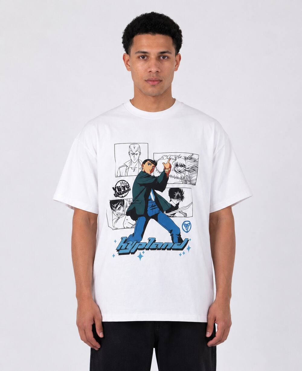 Hypland YYH Yusuke Box T Shirt White Mens Size XXL New Short Sleeve Tee Anime
